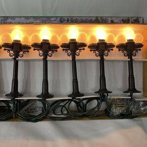 Vtg Kurt Adler 10 Victorian Street Light Set For Christmas Village or Tree NIB